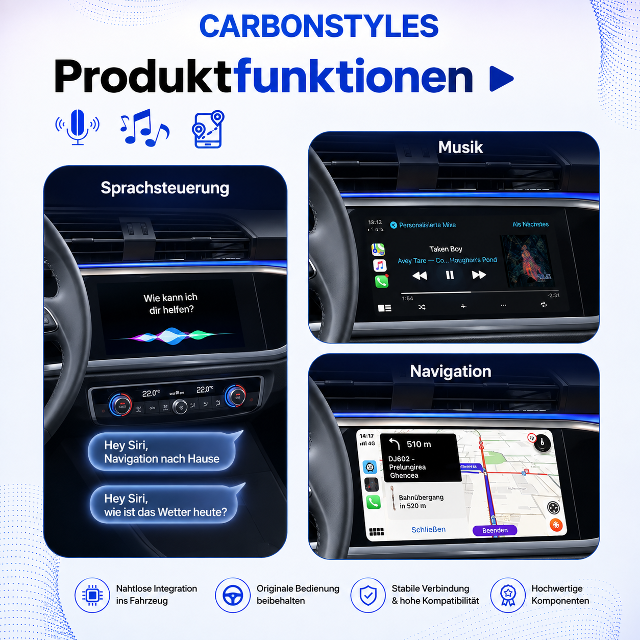 CarPlay&Android Auto Modul für Audi A1 GB & Q3 F3