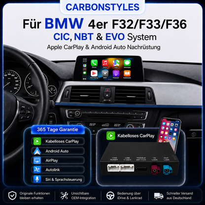 Apple CarPlay & Android für BMW F32/F33/F36 - CIC, NBT & EVO (Nachrüstung)