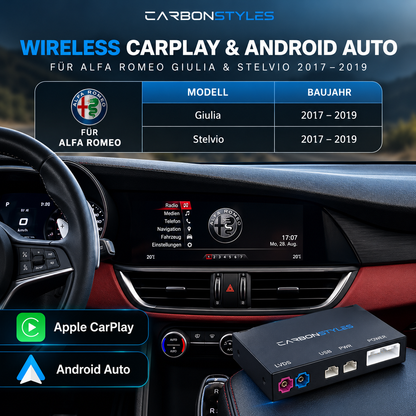 Apple CarPlay & Android Auto für Alfa Romeo Giulia/Stelvio (Nachrüstung)