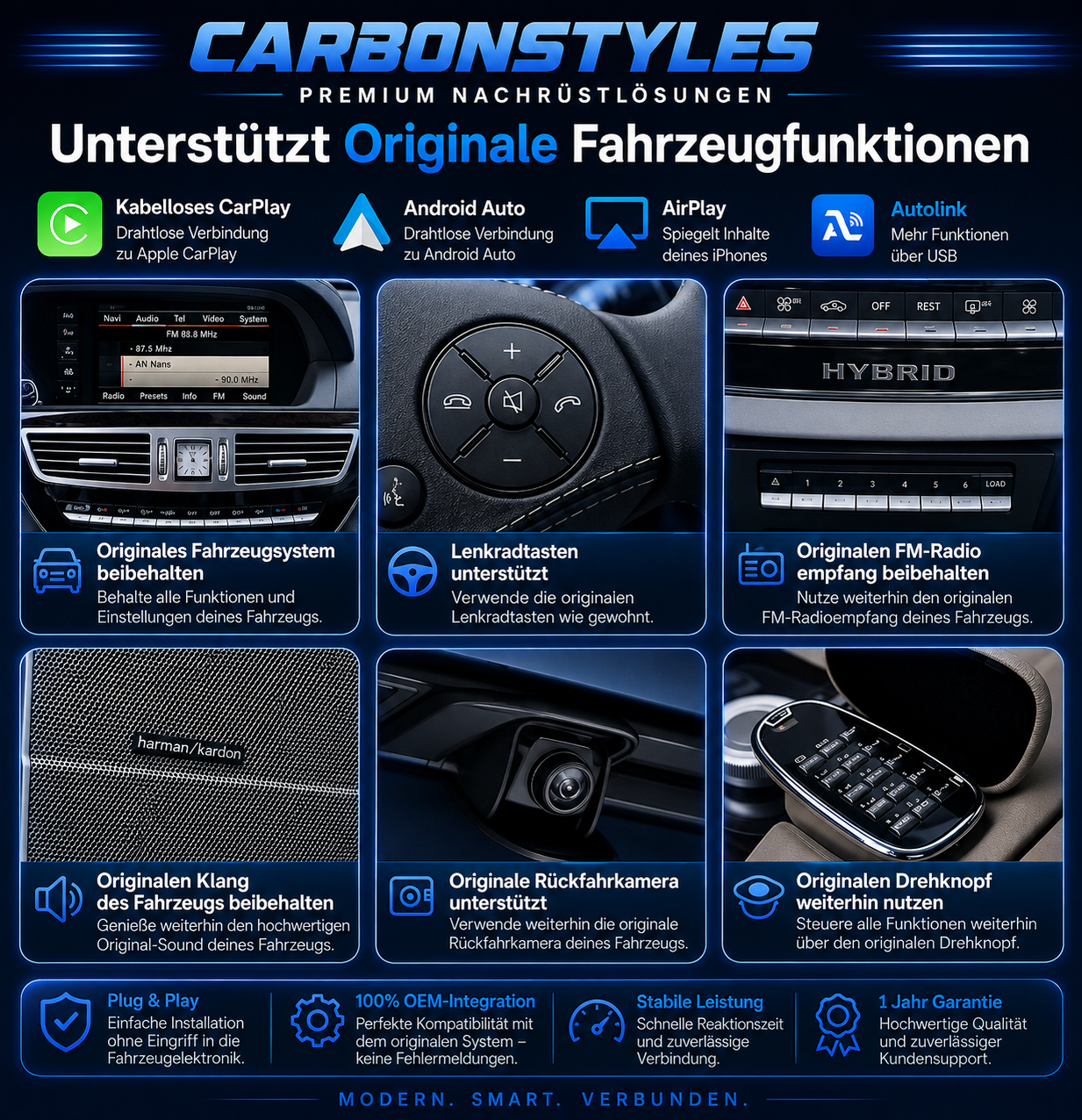 Apple CarPlay & Android Auto Modul für Mercedes S-Klasse W221 (Nachrüstung)