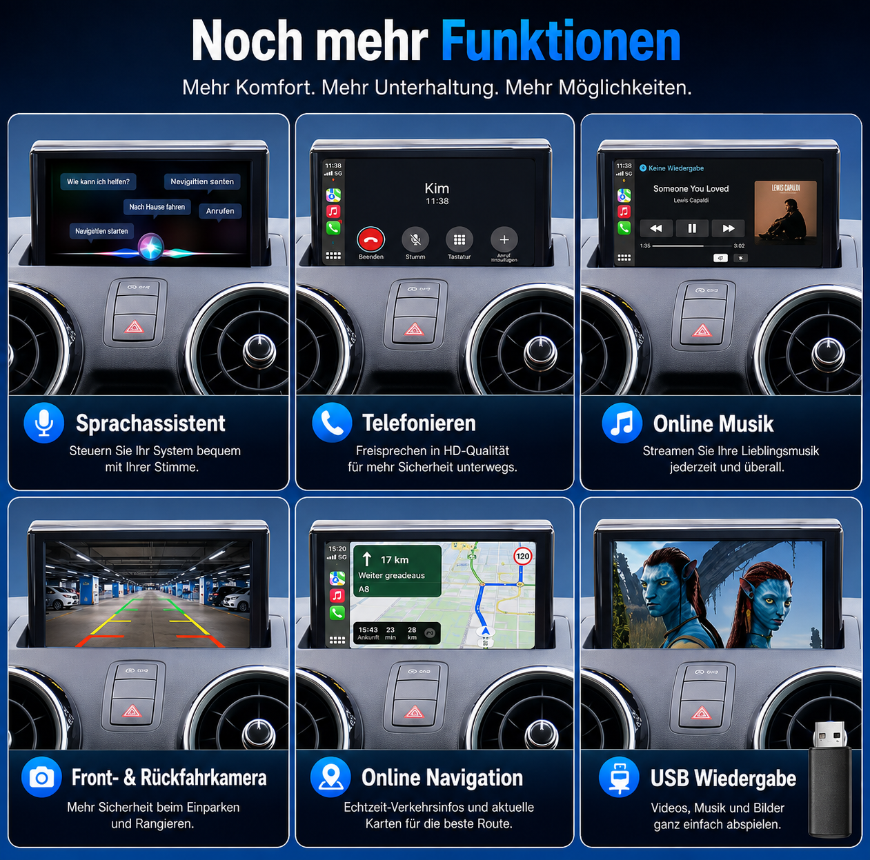 Apple Carplay & Android Auto Modul für Audi A1 Q3 (Nachrüstung)