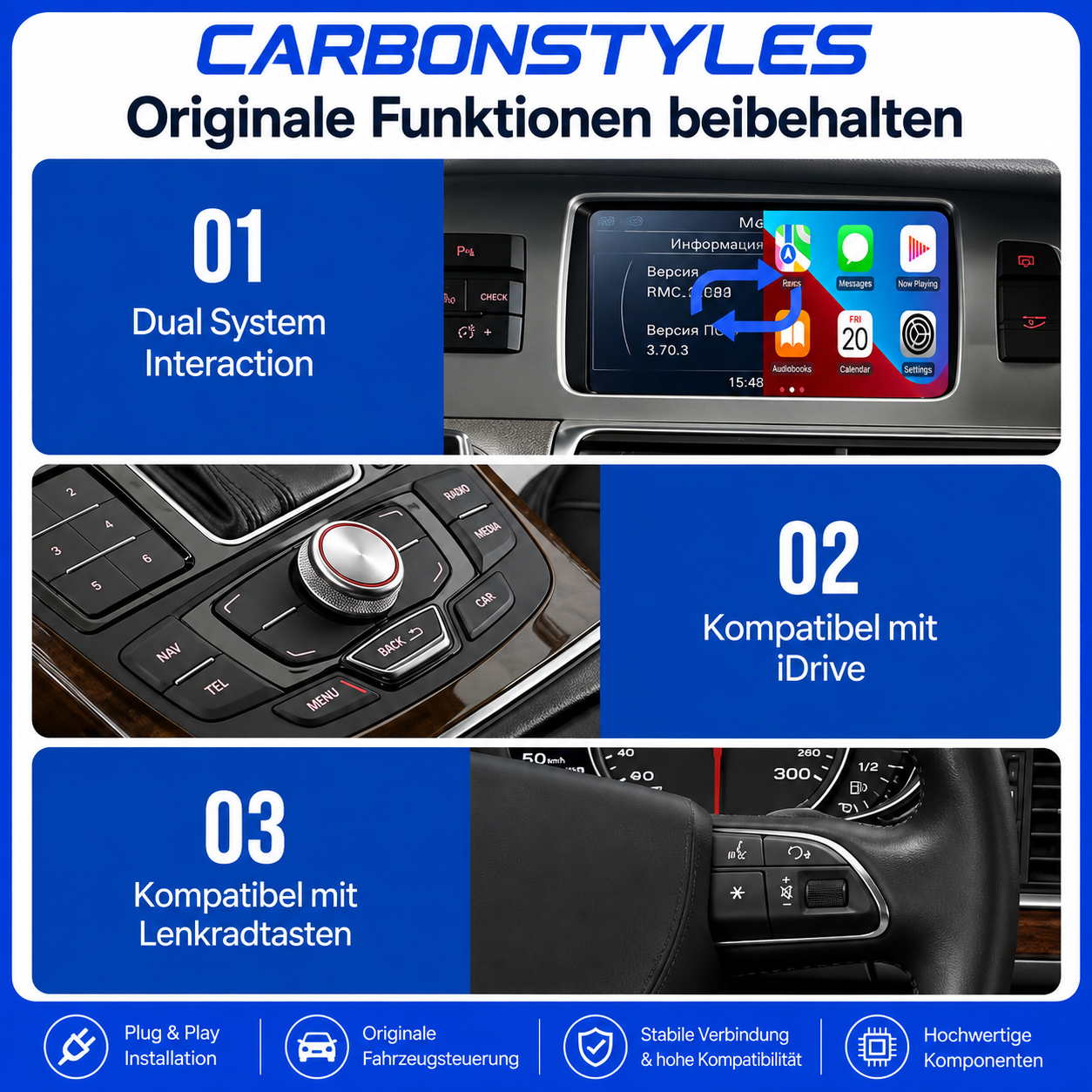Apple Carplay & Android Auto Modul für Audi A6 C6 Q7 4L (Nachrüstung)