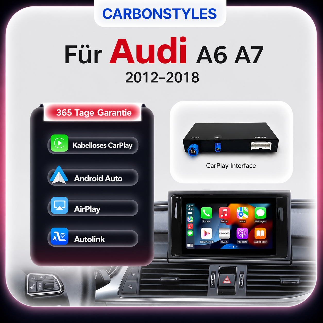 Apple CarPlay & Android Auto für Audi A6/S6/RS6 & A7/S7/RS7 C7 – Nachrüstmodul