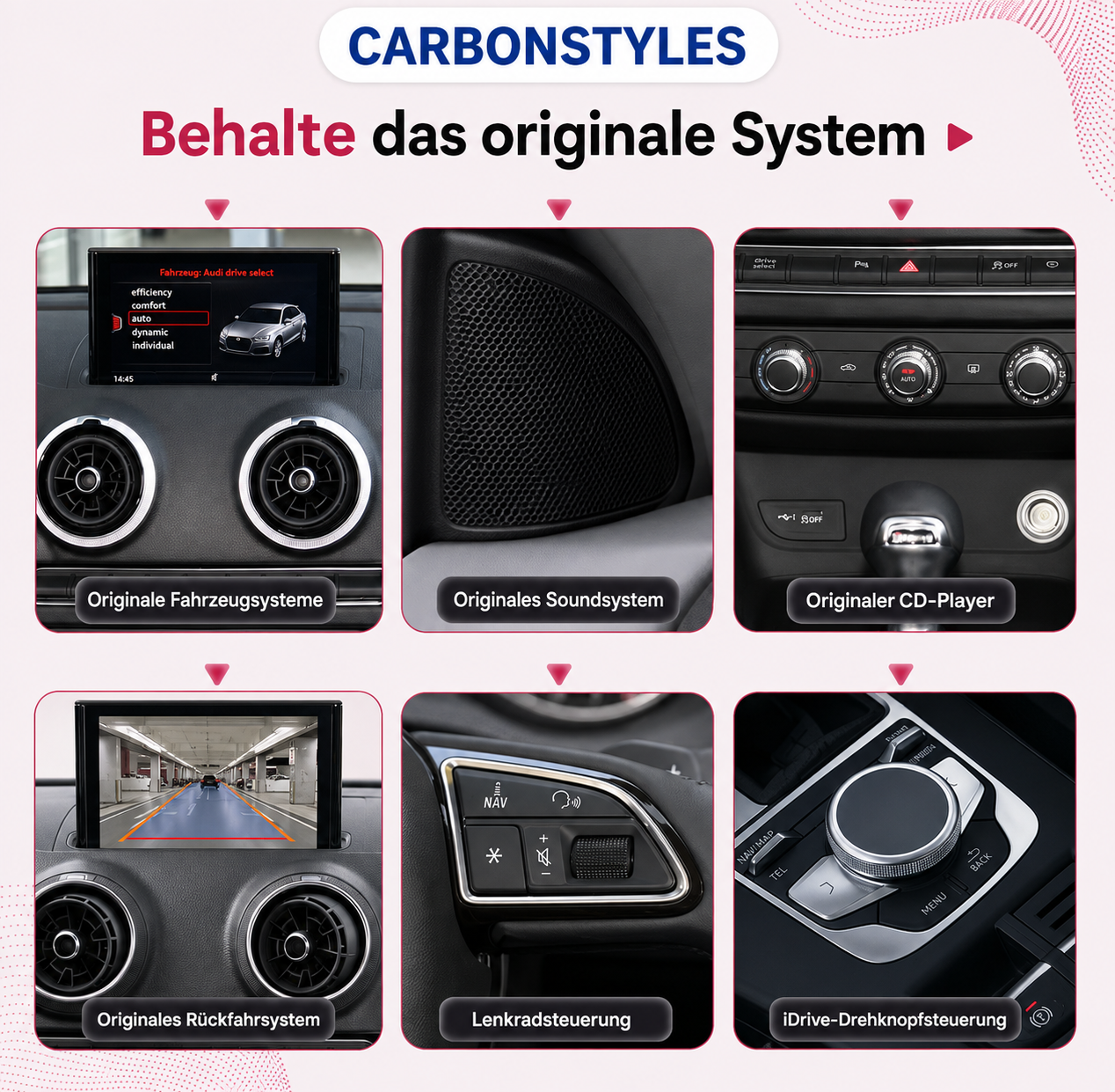 Apple CarPlay & Android Auto für Audi A3/S3/RS3 8V – Nachrüstung