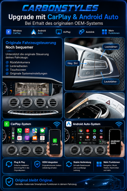 Apple Carplay & Android Auto Modul für Mercedes S-Klasse W222