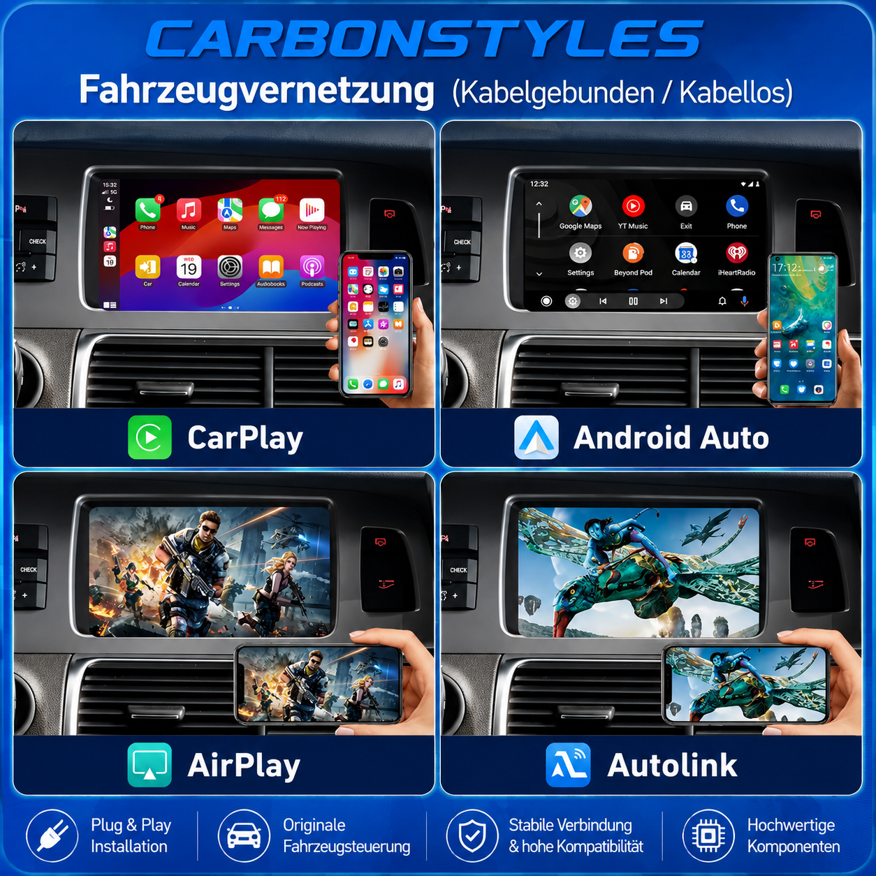 Apple Carplay & Android Auto Modul für Audi A6 C6 Q7 4L (Nachrüstung)