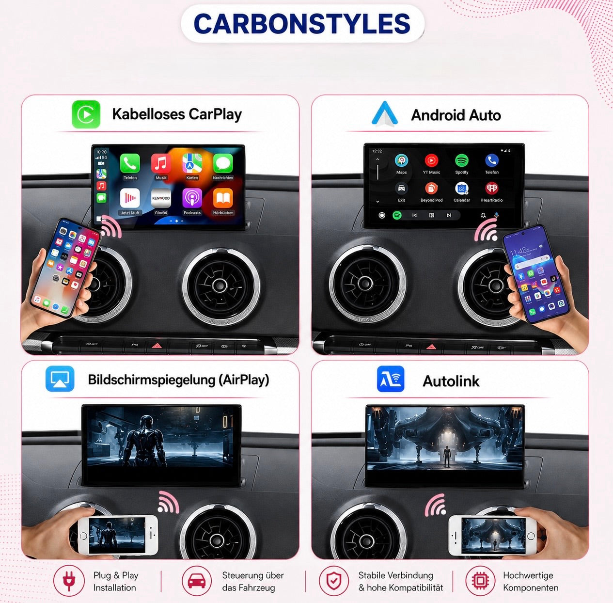 Apple CarPlay & Android Auto für Audi A3/S3/RS3 8V – Nachrüstung