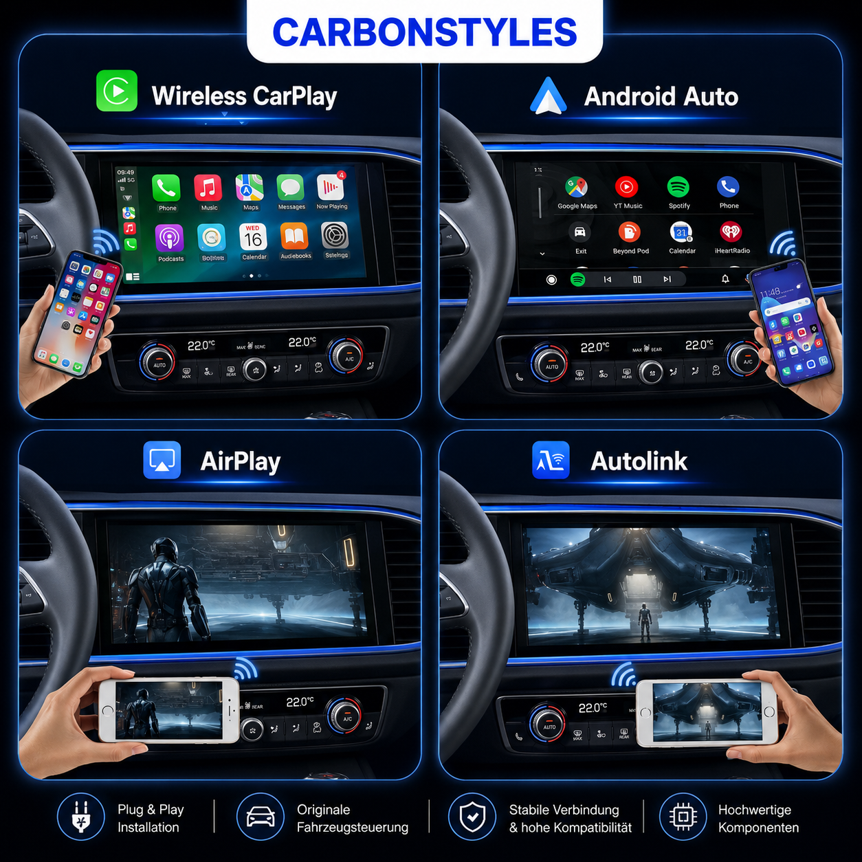 CarPlay&Android Auto Modul für Audi A1 GB & Q3 F3